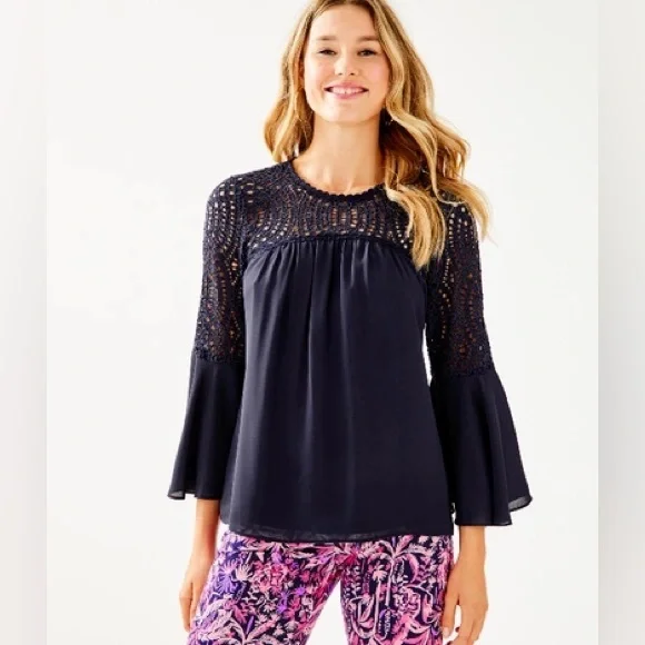 Lilly Pulitzer Amenna Flounce Sleeve Blouse - Picture 2 of 9